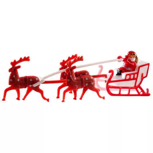 Photo du produit Décoration de gâteau Père Noël avec traîneau 14 cm