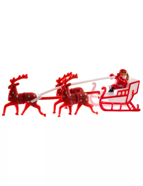 Photo du produit Décoration de gâteau Père Noël avec traîneau 14 cm