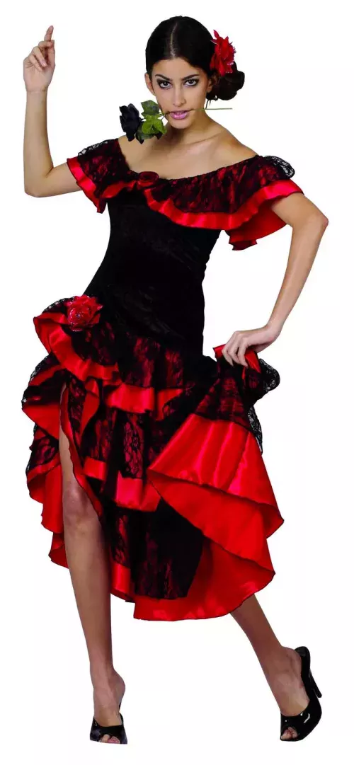 Photo du produit Déguisement danseuse de flamenco femme rouge et noir