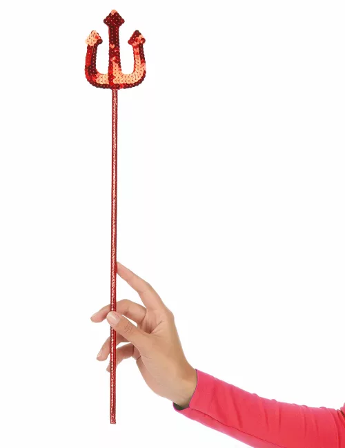 Photo du produit Fourche de diable rouge à sequins adulte et enfant