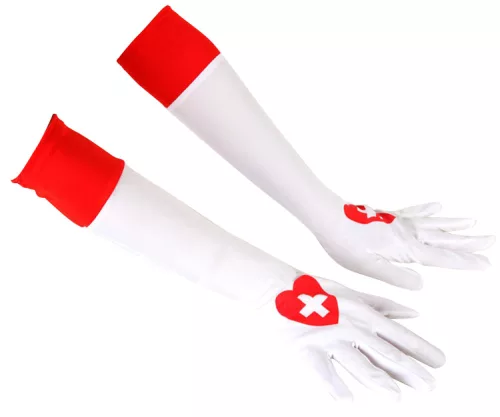 Photo du produit Gants longs blancs infirmière adulte