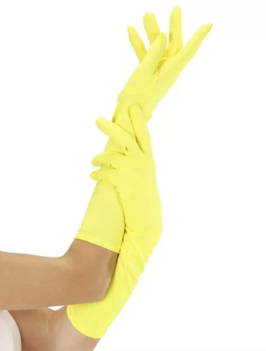 Photo du produit Gants longs jaunes fluo adulte