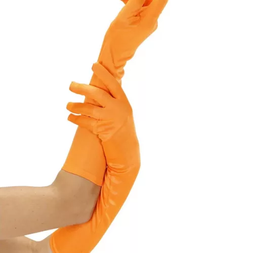 Photo du produit Gants longs oranges fluo adulte