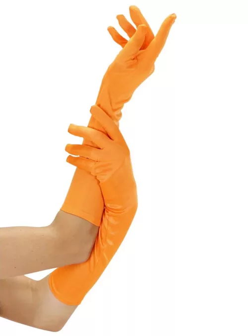 Photo du produit Gants longs oranges fluo adulte