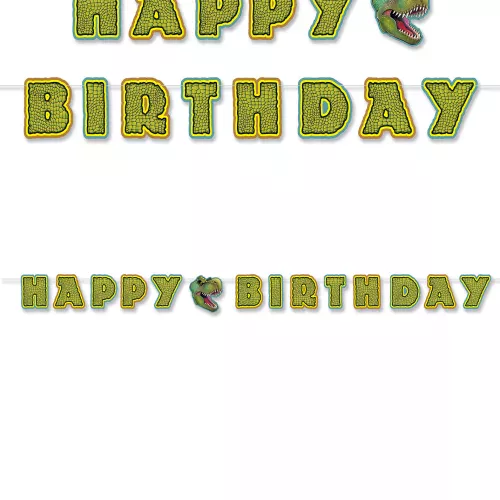 Photo du produit Guirlande à assembler Happy Birthday thème Dinosaures