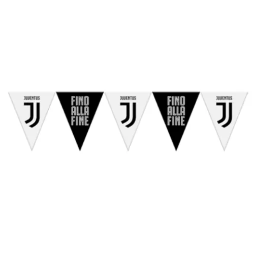 Photo du produit Guirlande à fanions en plastique Juventus noire et blanche