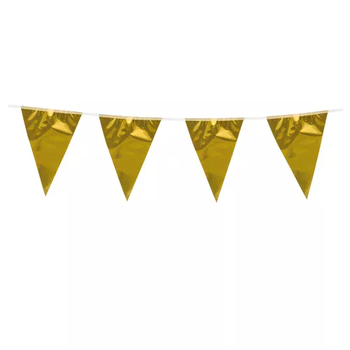 Photo du produit Guirlande à mini fanions dorés 3 m