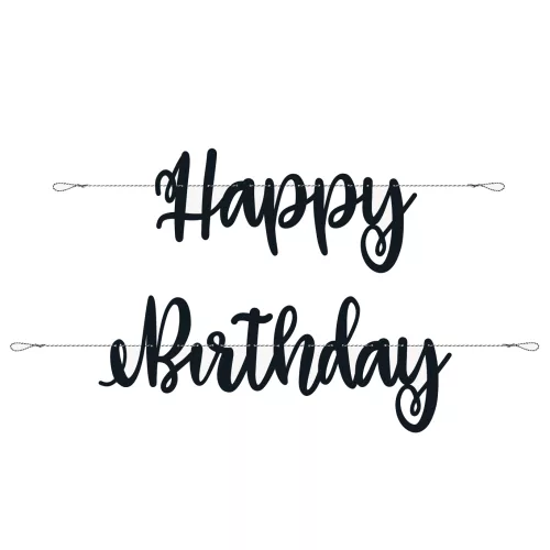 Photo du produit Guirlande en carton happy birthday noire 2,13 m