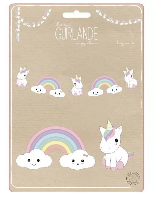 Photo du produit Guirlande en papier Bébé Licorne 3,50 m