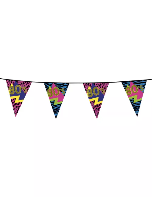 Photo du produit Guirlande fanions 80's Party 6 m