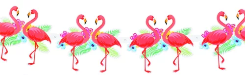 Photo du produit Guirlande flamant rose Hawaï cartonnée