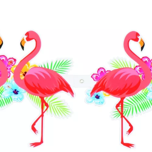 Photo du produit Guirlande flamant rose Hawaï cartonnée