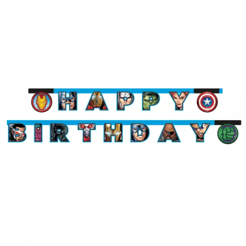 Photo du produit Guirlande happy birthday Avengers Mighty