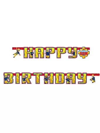 Photo du produit Guirlande Happy Birthday Sam le Pompier 180 cm