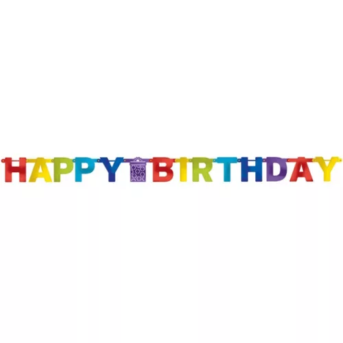 Photo du produit Guirlande Happy Birthday multicolore 219 cm