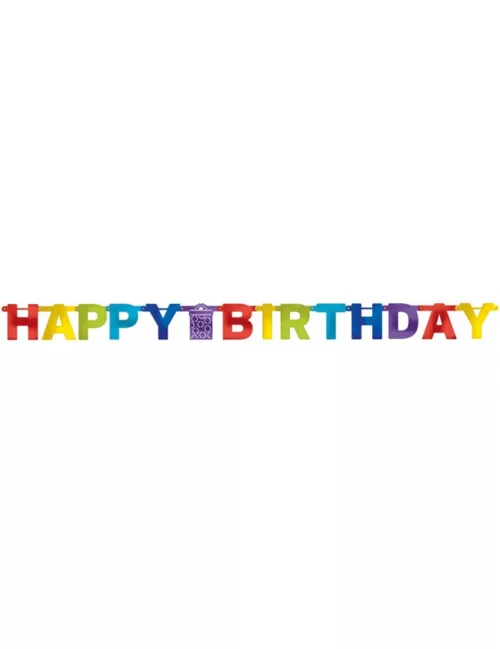 Photo du produit Guirlande Happy Birthday multicolore 219 cm
