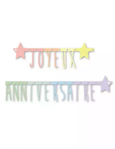 Photo du produit Guirlande articulée Joyeux anniversaire pastel 160 cm