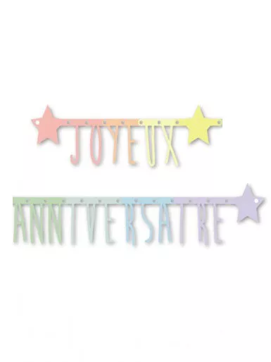 Photo du produit Guirlande articulée Joyeux anniversaire pastel 160 cm