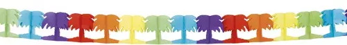 Photo du produit Guirlande mulitcolore papier palmier Hawaï 4 mètres