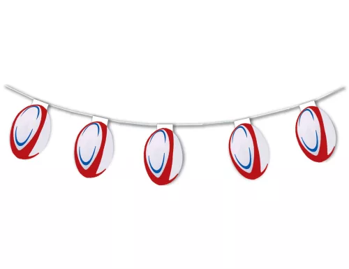 Photo du produit Guirlande papier ignifugé Ballons de rugby 5m