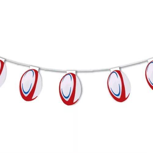 Photo du produit Guirlande papier ignifugé Ballons de rugby 5m