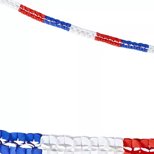 Photo du produit 2 Guirlandes papier tricolore supporter France 3 m