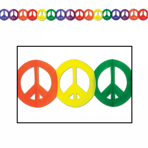 Photo du produit Guirlande multicolore en papier Hippie Peace