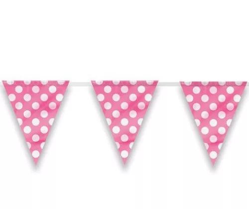 Photo du produit Guirlande rose à pois blanc