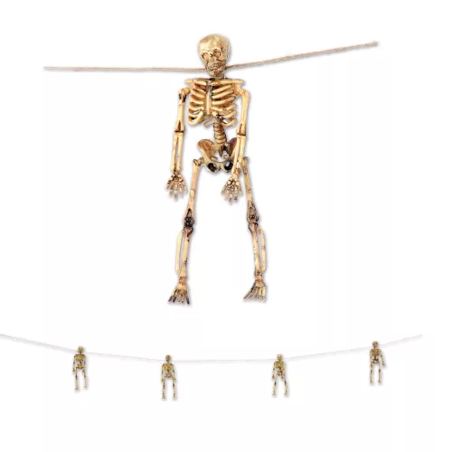 Photo du produit Guirlande de squelettes pendus 156 cm