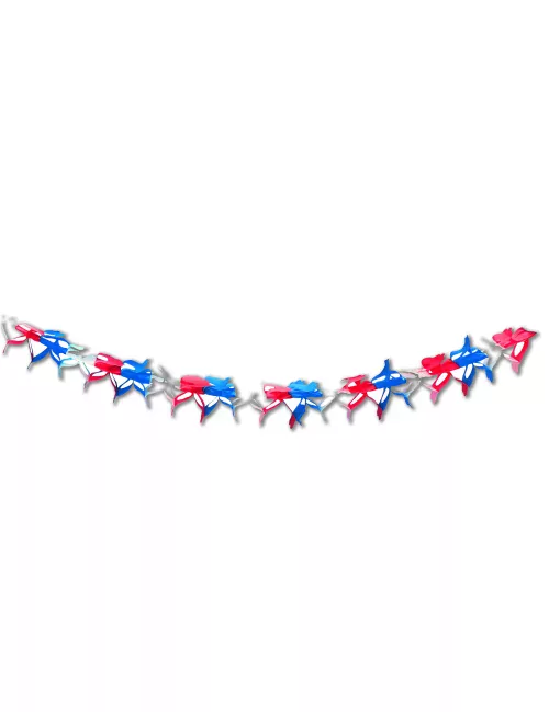 Photo du produit Guirlande zinnia tricolore papier ignifugé 4,5 m