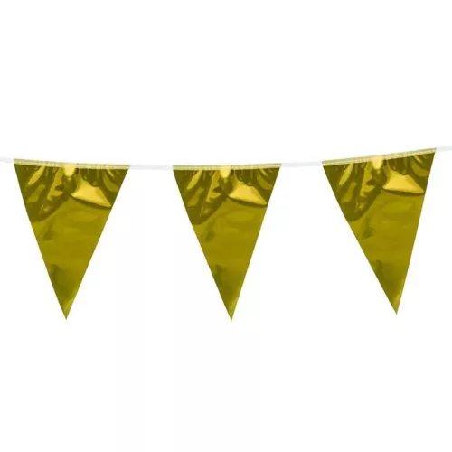 Photo du produit Guirlandes à fanions dorés 10 m