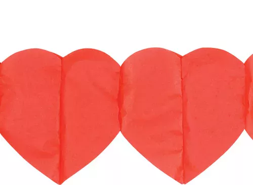 Photo du produit Guirlande papier coeurs rouge