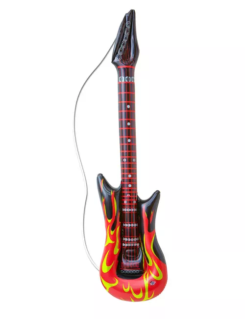 Photo du produit Guitare rock en flammes gonflable 105 cm