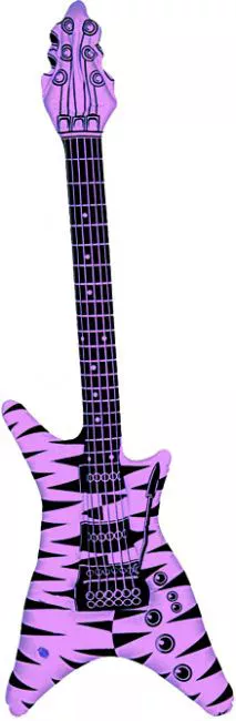 Photo du produit Guitare rock gonflable rose fluo
