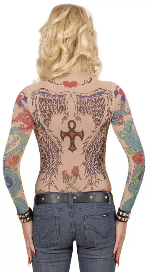 Photo du produit Haut à manches longues effet tatouages femme