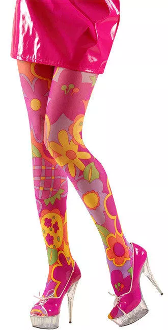 Photo du produit Collant style Hippie rose et multicolore