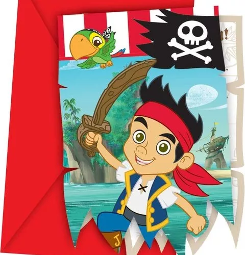 Photo du produit 6 Cartes d'invitation Jake et les pirates