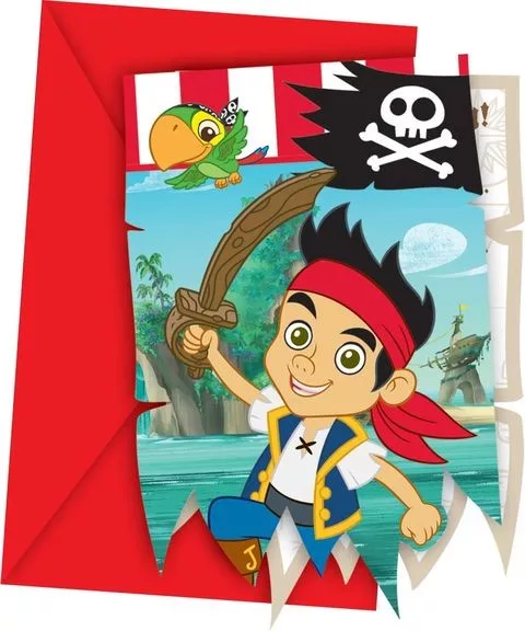 Photo du produit 6 Cartes d'invitation Jake et les pirates