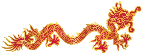 Photo du produit Décoration murale dragon rouge et or Nouvel an Chinois