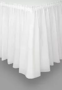 Photo du produit Jupe de table en plastique blanc 73 x 426 cm