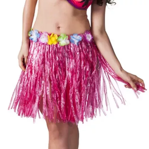 Photo du produit Jupe hawaïenne courte rose adulte