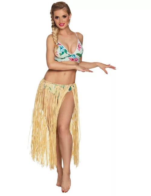 Photo du produit Jupe hawaïenne longue naturelle raphia adulte
