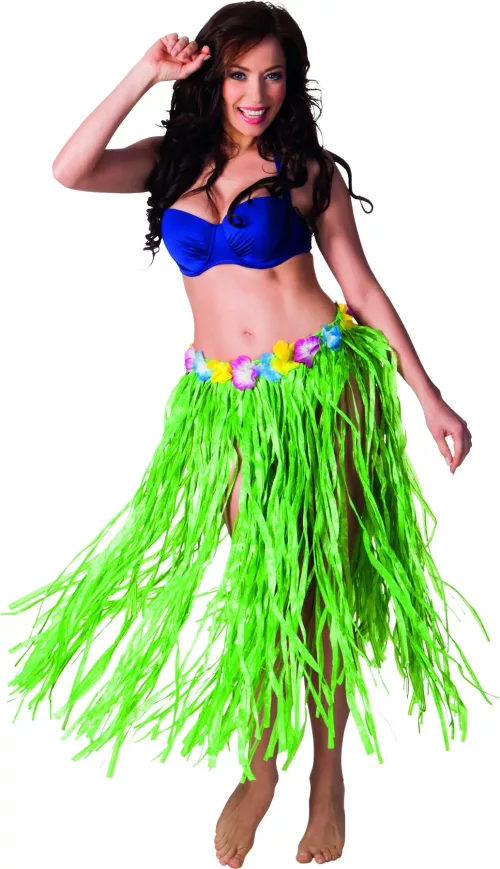 Photo du produit Jupe hawaïenne longue verte adulte