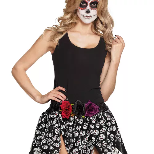 Photo du produit Jupe squelettes mexicains adulte Dia de los muertos