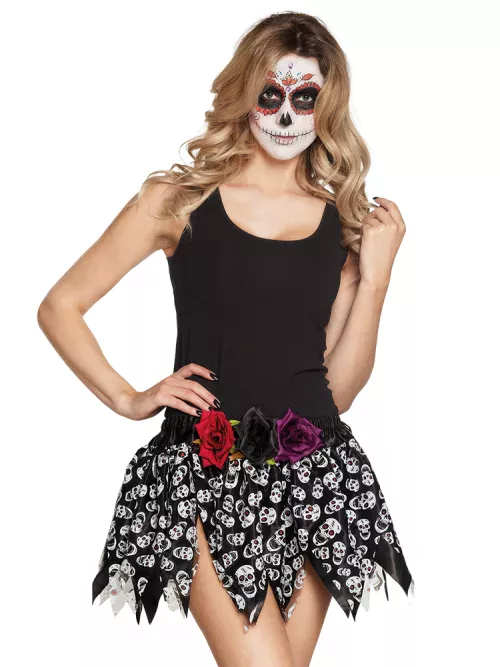 Photo du produit Jupe squelettes mexicains adulte Dia de los muertos