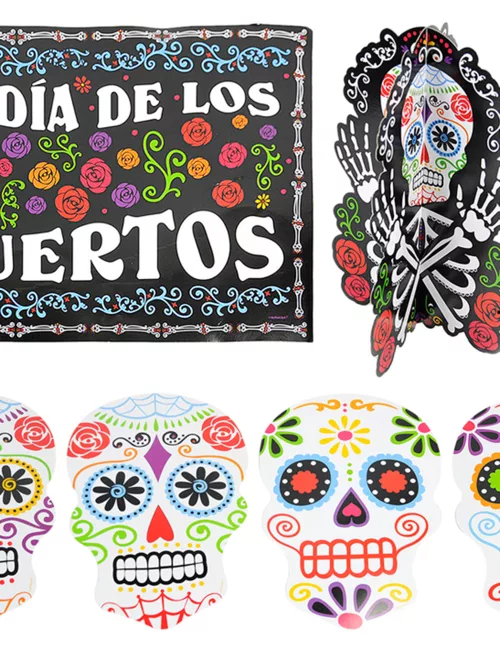 Photo du produit Kit 7 décorations Squelette coloré Dia de los muertos