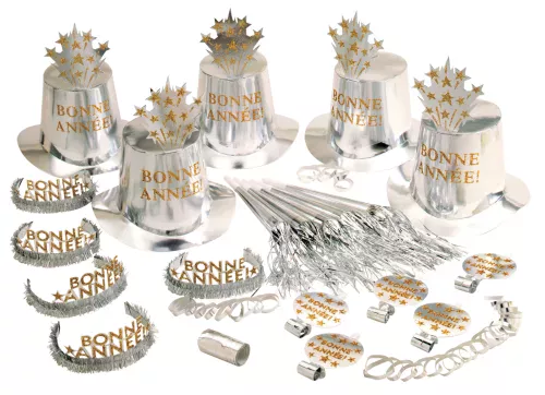 Photo du produit Kit cotillons argent Bonne année