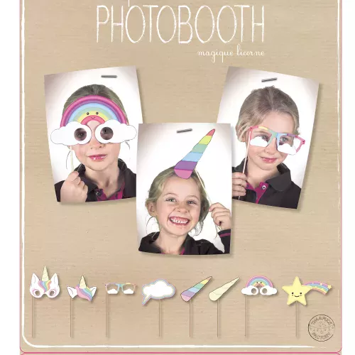 Photo du produit 8 accessoires Photobooth Bébé Licorne