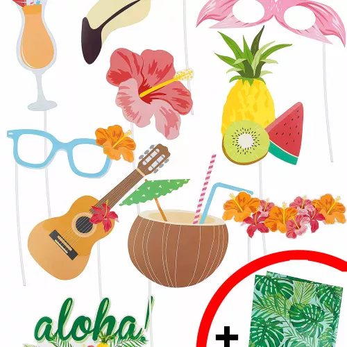 Photo du produit Kit photobooth Hawaï 10 pièces