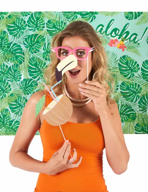 Photo du produit Kit photobooth Hawaï 10 pièces